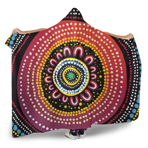 Australia Aboriginal Hooded Blanket - Aboriginal Showcasing Dot Art Design Hooded Blanket Australia Aboriginal Hooded Blanket - Aboriginal Showcasing Dot Art Design Hooded Blanket