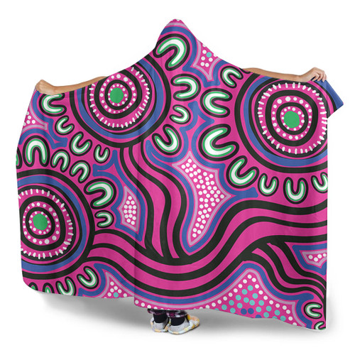 Australia Aboriginal Hooded Blanket - Dot Patterns From Indigenous Australian Culture Hooded Blanket Australia Aboriginal Hooded Blanket - Dot Patterns From Indigenous Australian Culture Hooded Blanket