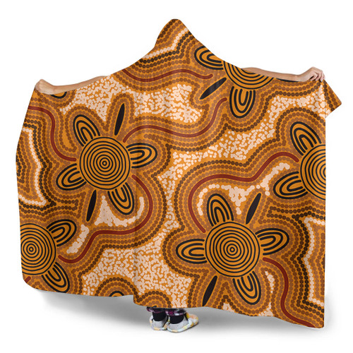 Australia Aboriginal Hooded Blanket - Aboriginal Art Background Connection Concept Hooded Blanket Australia Aboriginal Hooded Blanket - Aboriginal Art Background Connection Concept Hooded Blanket