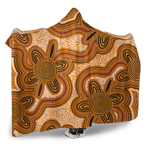 Australia Aboriginal Hooded Blanket - Aboriginal Art Background Connection Concept Hooded Blanket Australia Aboriginal Hooded Blanket - Aboriginal Art Background Connection Concept Hooded Blanket