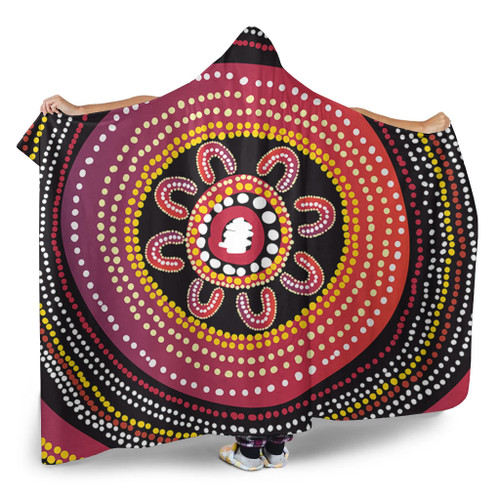 Australia Aboriginal Hooded Blanket - Aboriginal Dot Art Design Hooded Blanket Australia Aboriginal Hooded Blanket - Aboriginal Dot Art Design Hooded Blanket