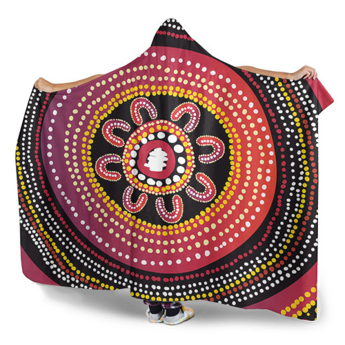 Australia Aboriginal Hooded Blanket - Aboriginal Dot Art Design Hooded Blanket Australia Aboriginal Hooded Blanket - Aboriginal Dot Art Design Hooded Blanket