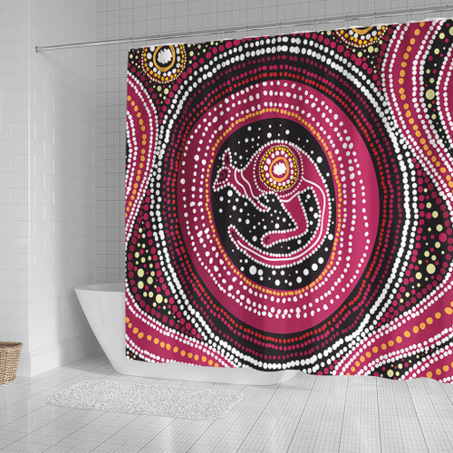 Australia Aboriginal Shower Curtain - Aboriginal Boomerang Dot Art Shower Curtain Australia Aboriginal Shower Curtain - Aboriginal Boomerang Dot Art Shower Curtain