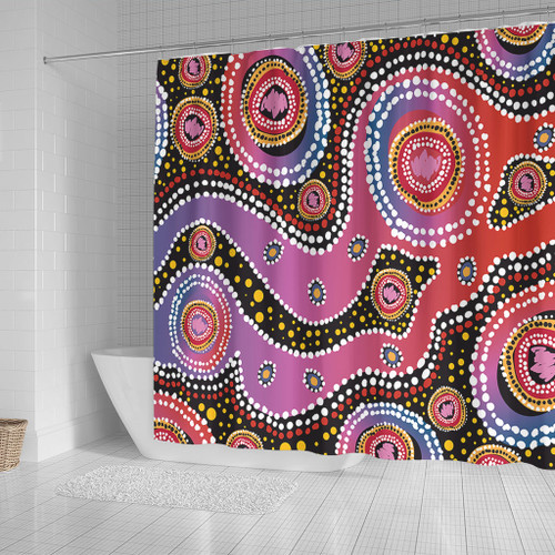 Australia Aboriginal Shower Curtain - Aboriginal Background Featuring Dot Design Shower Curtain Australia Aboriginal Shower Curtain - Aboriginal Background Featuring Dot Design Shower Curtain