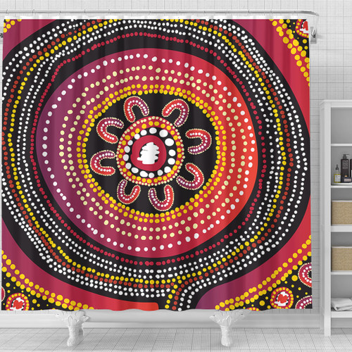 Australia Aboriginal Shower Curtain - Aboriginal Dot Art Design Shower Curtain Australia Aboriginal Shower Curtain - Aboriginal Dot Art Design Shower Curtain
