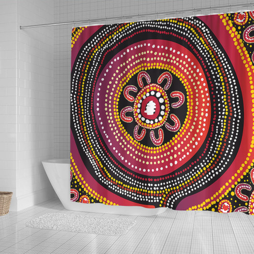 Australia Aboriginal Shower Curtain - Aboriginal Dot Art Design Shower Curtain Australia Aboriginal Shower Curtain - Aboriginal Dot Art Design Shower Curtain