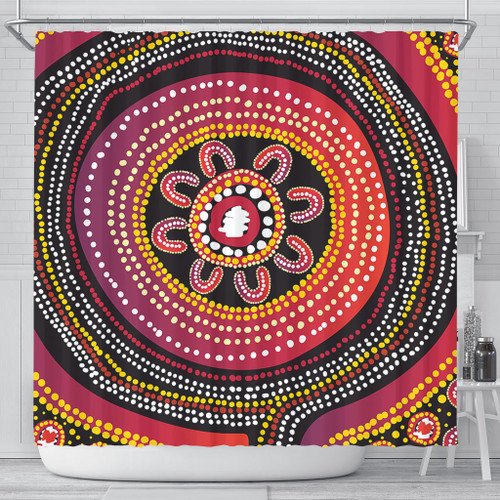 Australia Aboriginal Shower Curtain - Aboriginal Dot Art Design Shower Curtain Australia Aboriginal Shower Curtain - Aboriginal Dot Art Design Shower Curtain