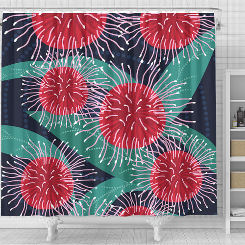 Australia Aboriginal Shower Curtain - Australian Hakea Flower Artwork Shower Curtain Australia Aboriginal Shower Curtain - Australian Hakea Flower Artwork Shower Curtain