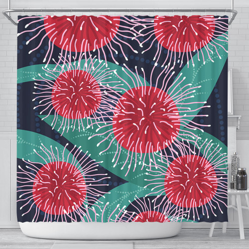 Australia Aboriginal Shower Curtain - Australian Hakea Flower Artwork Shower Curtain Australia Aboriginal Shower Curtain - Australian Hakea Flower Artwork Shower Curtain