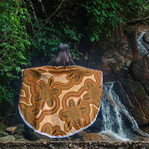 Australia Aboriginal Beach Blanket - Aboriginal Art Background Connection Concept Beach Blanket Australia Aboriginal Beach Blanket - Aboriginal Art Background Connection Concept Beach Blanket