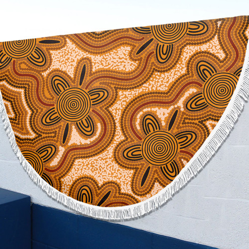 Australia Aboriginal Beach Blanket - Aboriginal Art Background Connection Concept Beach Blanket Australia Aboriginal Beach Blanket - Aboriginal Art Background Connection Concept Beach Blanket