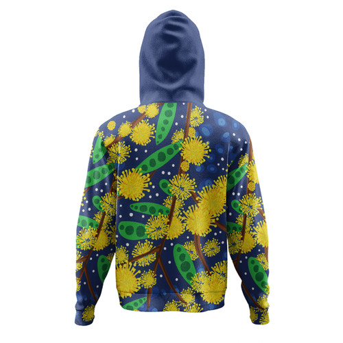 Australia Aboriginal Hoodie - Australian Yellow Wattle Flower Artwork Hoodie Australia Aboriginal Hoodie - Australian Yellow Wattle Flower Artwork Hoodie