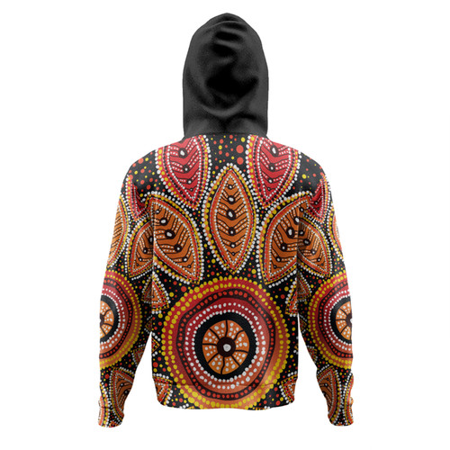 Australia Aboriginal Hoodie - Beautiful Dotted Leaves Aboriginal Art Background Hoodie