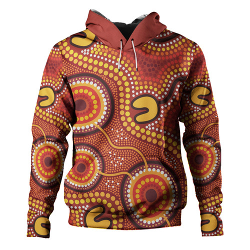 Australia Aboriginal Hoodie - Connection Concept Dot Aboriginal Colorful Painting Hoodie