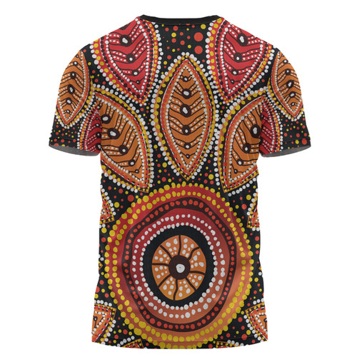 Australia Aboriginal T-shirt - Beautiful Dotted Leaves Aboriginal Art Background T-shirt
