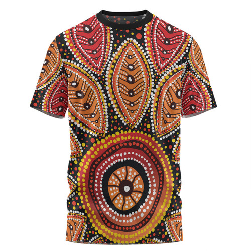 Australia Aboriginal T-shirt - Beautiful Dotted Leaves Aboriginal Art Background T-shirt