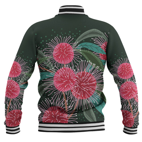 Australia Aboriginal Baseball Jacket - Australian Hakea Flowers Painting In Aboriginal Style Baseball Jacket Australia Aboriginal Baseball Jacket - Australian Hakea Flowers Painting In Aboriginal Style Baseball Jacket