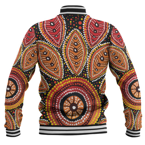 Australia Aboriginal Baseball Jacket - Beautiful Dotted Leaves Aboriginal Art Background Baseball Jacket Australia Aboriginal Baseball Jacket - Beautiful Dotted Leaves Aboriginal Art Background Baseball Jacket