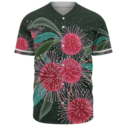 Australia Aboriginal Baseball Shirt - Australian Hakea Flowers Painting In Aboriginal Style Baseball Shirt