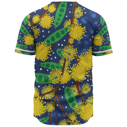 Australia Aboriginal Baseball Shirt - Australian Yellow Wattle Flower Artwork Baseball Shirt Australia Aboriginal Baseball Shirt - Australian Yellow Wattle Flower Artwork Baseball Shirt