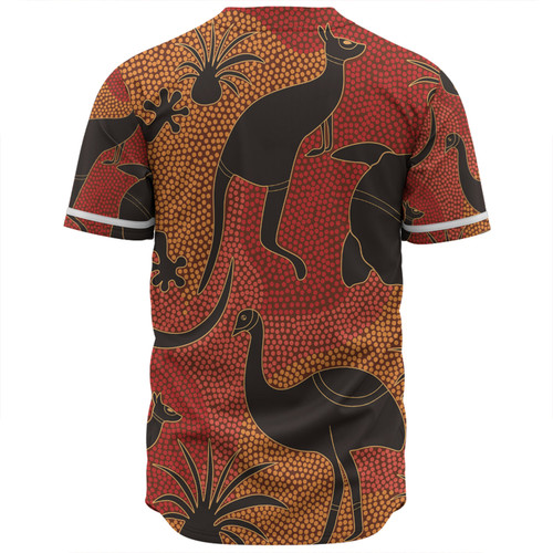 Australia Aboriginal Baseball Shirt - Aboriginal Dot Art With Animals T-shirt Baseball Shirt Australia Aboriginal Baseball Shirt - Aboriginal Dot Art With Animals T-shirt Baseball Shirt