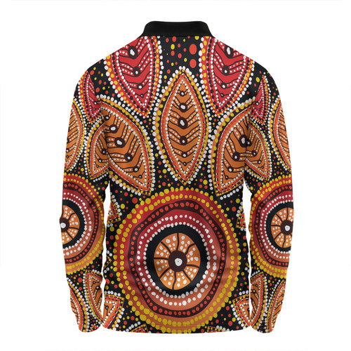 Australia Aboriginal Long Sleeve Polo Shirt - Beautiful Dotted Leaves Aboriginal Art Background Long Sleeve Polo Shirt Australia Aboriginal Long Sleeve Polo Shirt - Beautiful Dotted Leaves Aboriginal Art Background Long Sleeve Polo Shirt