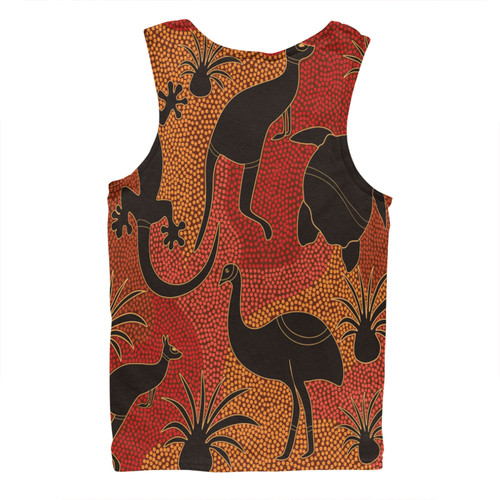 Australia Aboriginal Men Singlet - Aboriginal Dot Art With Animals Men Singlet Australia Aboriginal Men Singlet - Aboriginal Dot Art With Animals Men Singlet
