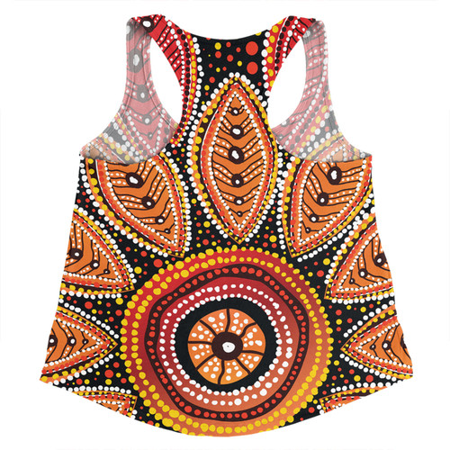 Australia Aboriginal Women Racerback Singlet - Beautiful Dotted Leaves Aboriginal Art Background Women Racerback Singlet Australia Aboriginal Women Racerback Singlet - Beautiful Dotted Leaves Aboriginal Art Background Women Racerback Singlet