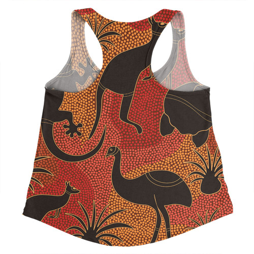 Australia Aboriginal Women Racerback Singlet - Aboriginal Dot Art With Animals Women Racerback Singlet Australia Aboriginal Women Racerback Singlet - Aboriginal Dot Art With Animals Women Racerback Singlet