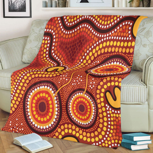 Australia Aboriginal Blanket - Connection Concept Dot Aboriginal Colorful Painting Blanket Australia Aboriginal Blanket - Connection Concept Dot Aboriginal Colorful Painting Blanket