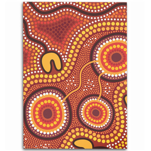 Australia Aboriginal Area Rug - Connection Concept Dot Aboriginal Colorful Painting Area Rug