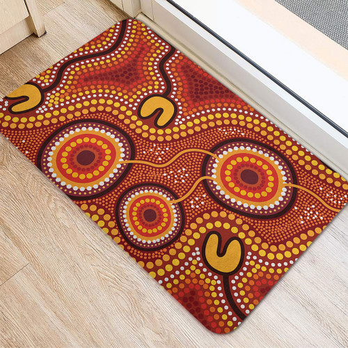 Australia Aboriginal Doormat - Connection Concept Dot Aboriginal Colorful Painting Doormat Australia Aboriginal Doormat - Connection Concept Dot Aboriginal Colorful Painting Doormat