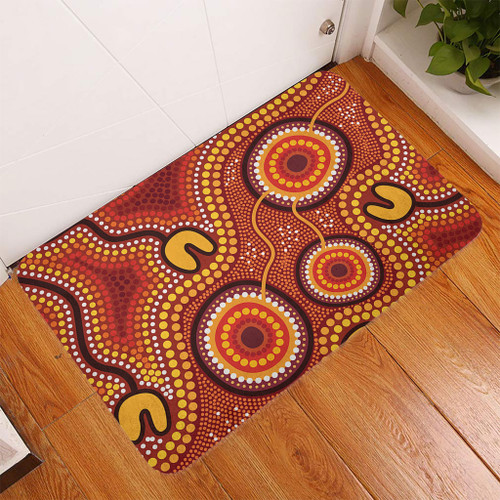 Australia Aboriginal Doormat - Connection Concept Dot Aboriginal Colorful Painting Doormat Australia Aboriginal Doormat - Connection Concept Dot Aboriginal Colorful Painting Doormat