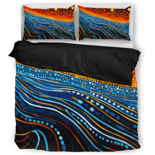 Australia Dreaming Aboriginal Bedding Set - Aboriginal Culture Indigenous Dreaming Dot Painting Art Inspired Bedding Set Australia Dreaming Aboriginal Bedding Set - Aboriginal Culture Indigenous Dreaming Dot Painting Art Inspired Bedding Set