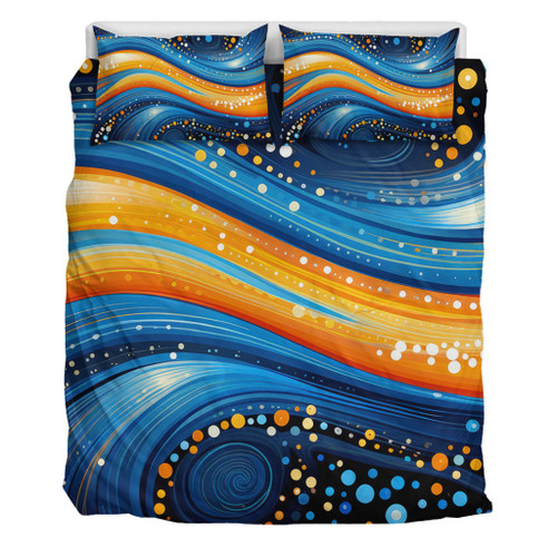 Australia Dreaming Aboriginal Bedding Set - Aboriginal Indigenous Dot Painting Dream Art Inspired Bedding Set Australia Dreaming Aboriginal Bedding Set - Aboriginal Indigenous Dot Painting Dream Art Inspired Bedding Set