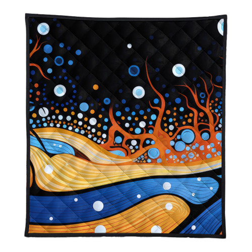 Australia Dreaming Aboriginal Quilt - Aboriginal Art Indigenous Dot Painting Inspired Quilt Australia Dreaming Aboriginal Quilt - Aboriginal Art Indigenous Dot Painting Inspired Quilt