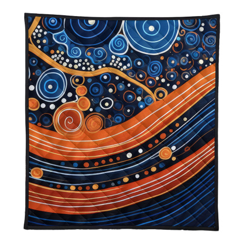 Australia Dreaming Aboriginal Quilt - Aboriginal Culture Indigenous Dot Art Painting Inspired Quilt Australia Dreaming Aboriginal Quilt - Aboriginal Culture Indigenous Dot Art Painting Inspired Quilt