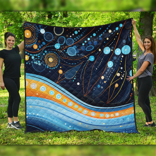 Australia Dreaming Aboriginal Quilt - Aboriginal Culture Indigenous Dot Painting Art Inspired Quilt Australia Dreaming Aboriginal Quilt - Aboriginal Culture Indigenous Dot Painting Art Inspired Quilt