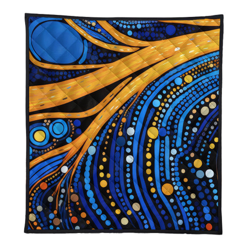 Australia Dreaming Aboriginal Quilt - Aboriginal Indigenous Culture Dot Painting Art Inspired Quilt Australia Dreaming Aboriginal Quilt - Aboriginal Indigenous Culture Dot Painting Art Inspired Quilt