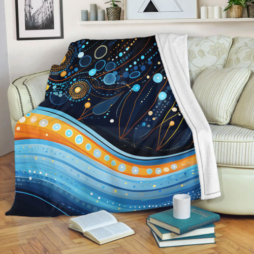 Australia Dreaming Aboriginal Blanket - Aboriginal Culture Indigenous Dot Painting Art Inspired Blanket Australia Dreaming Aboriginal Blanket - Aboriginal Culture Indigenous Dot Painting Art Inspired Blanket