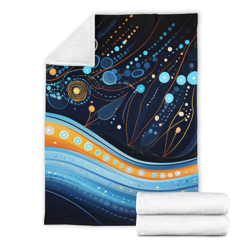 Australia Dreaming Aboriginal Blanket - Aboriginal Culture Indigenous Dot Painting Art Inspired Blanket Australia Dreaming Aboriginal Blanket - Aboriginal Culture Indigenous Dot Painting Art Inspired Blanket