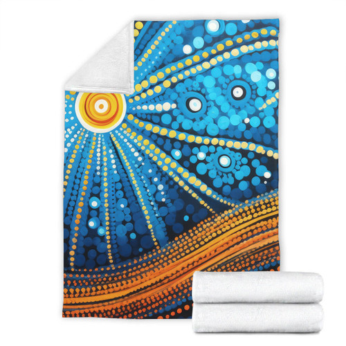 Australia Dreaming Aboriginal Blanket - Aboriginal Culture Indigenous Dot Painting Inspired Blanket Australia Dreaming Aboriginal Blanket - Aboriginal Culture Indigenous Dot Painting Inspired Blanket
