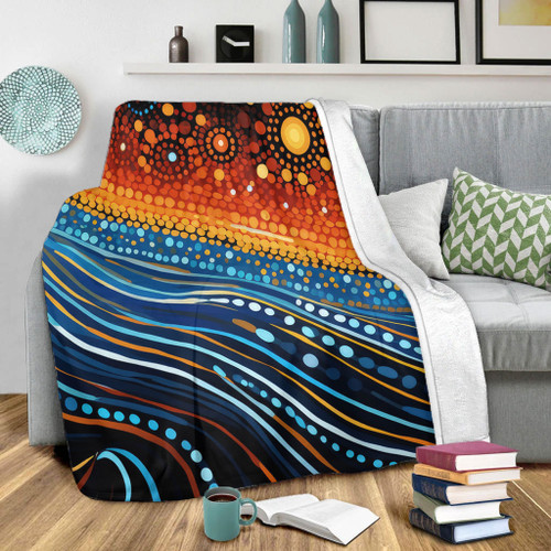Australia Dreaming Aboriginal Blanket - Aboriginal Culture Indigenous Dreaming Dot Painting Art Inspired Blanket Australia Dreaming Aboriginal Blanket - Aboriginal Culture Indigenous Dreaming Dot Painting Art Inspired Blanket