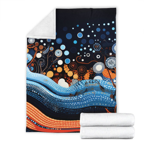 Australia Dreaming Aboriginal Blanket - Aboriginal Culture Indigenous Trees Dot Painting Art Inspired Blanket