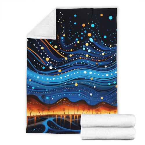 Australia Dreaming Aboriginal Blanket - Aboriginal Dreaming Dot Painting Art Color Inspired Blanket Australia Dreaming Aboriginal Blanket - Aboriginal Dreaming Dot Painting Art Color Inspired Blanket