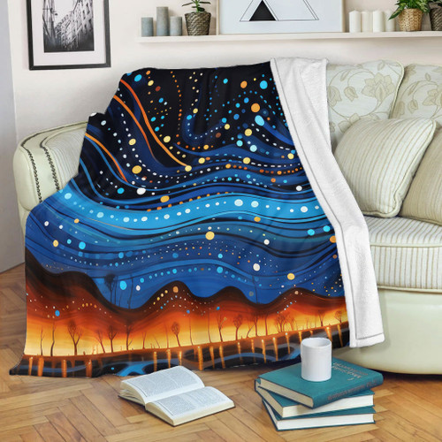 Australia Dreaming Aboriginal Blanket - Aboriginal Dreaming Dot Painting Art Color Inspired Blanket Australia Dreaming Aboriginal Blanket - Aboriginal Dreaming Dot Painting Art Color Inspired Blanket