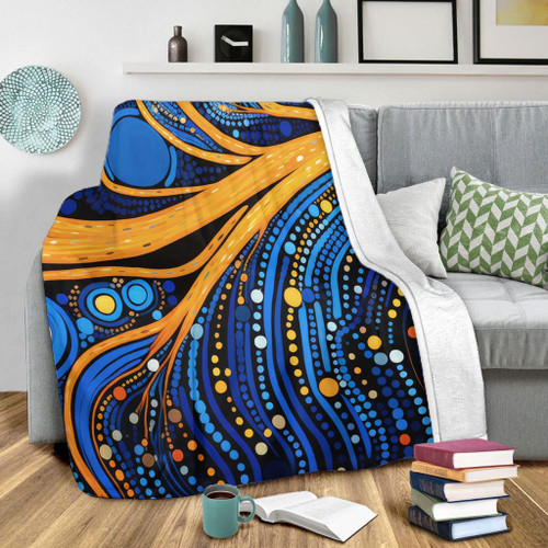 Australia Dreaming Aboriginal Blanket - Aboriginal Indigenous Culture Dot Painting Art Inspired Blanket Australia Dreaming Aboriginal Blanket - Aboriginal Indigenous Culture Dot Painting Art Inspired Blanket