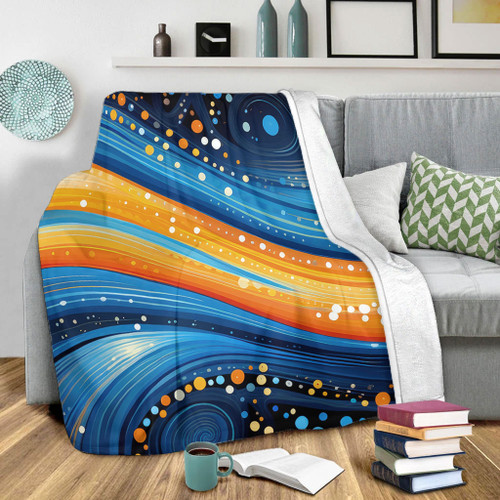 Australia Dreaming Aboriginal Blanket - Aboriginal Indigenous Dot Painting Dream Art Inspired Blanket Australia Dreaming Aboriginal Blanket - Aboriginal Indigenous Dot Painting Dream Art Inspired Blanket