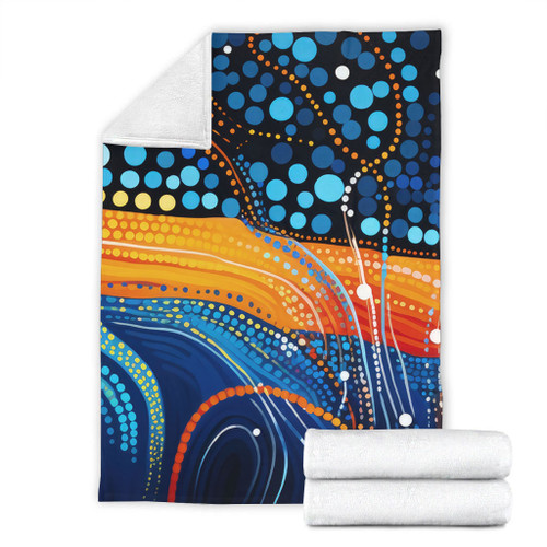 Australia Dreaming Aboriginal Blanket - Colorful Aboriginal With Indigenous Patterns Inspired Blanket Australia Dreaming Aboriginal Blanket - Colorful Aboriginal With Indigenous Patterns Inspired Blanket