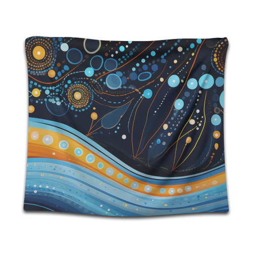 Australia Dreaming Aboriginal Tapestry - Aboriginal Culture Indigenous Dot Painting Art Inspired Tapestry Australia Dreaming Aboriginal Tapestry - Aboriginal Culture Indigenous Dot Painting Art Inspired Tapestry